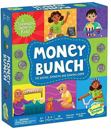 Peaceable Kingdom Money Bunch Game - Cooperative Board Game Teaching Smart Money Habits of Learning to Save, Share and Spend Money