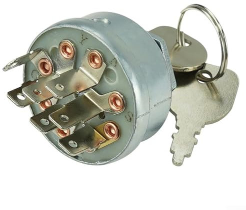 Interrupteur d'allumage et de démarrage pour husqvarna, Contacteur avec 2 clés, 7 bornes de rechange pour modèles 725-1717 et 925-1717, Pour Huqvarna pour Poulan Tracteur Tondeuse