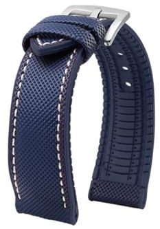 APVMFMKLTG Canvas Nylon gummirem 20 mm 22 mm 24 mm klockband Herr Passar Omega Passform Breitling Passar Avengers Passar Longines-serien Klocktillbehör(Blue white-S pin)