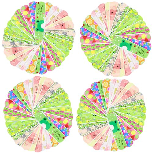 VireEyU Pack de 120 apósitos - Impermeables, Transpirables y Hipoalergénicos, Sin Látex - Diseños de Dibujos Animados Coloridos, Protección para Rasguños y Cortes.