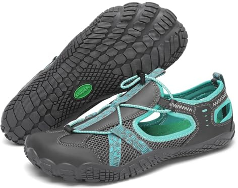 SAGUARO Barfußschuhe Herren Sandalen Damen Geschlossen Trekkingsandalen Sommer Outdoor Barfuß Sportsandalen, Dunkelblau 43 EU