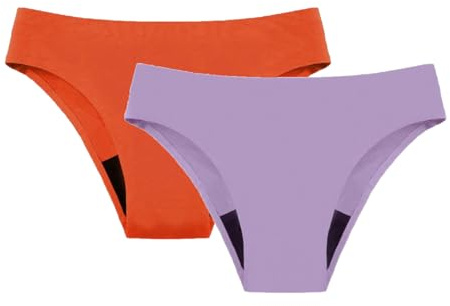 Wesaloes 2PCS Bikini Menstrual Mujer Baño Bañador Menstrual Niña Cómodas Bragas Trajes de Baño Menstruales Traje De Bikini Bañadores Flujo Abundante Tanga V-Shape Braga Braguitas