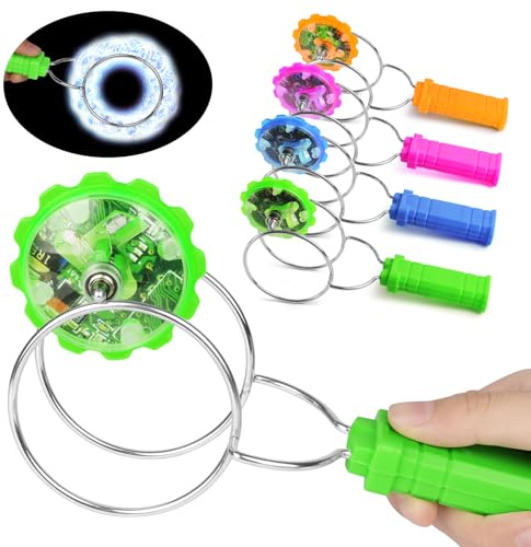 ABOHU 4 pièces Jouet Gyroscopique Magnétique, Gyroscope Lumineux avec Rails Tournants et Effets Lumineux, Jouets De Cascade Défiant La Gravité, Sensoriels, Parfait pour Pâques, les anniversaires, Noël