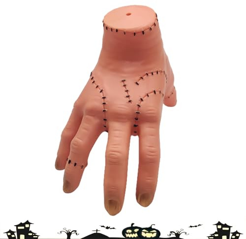 XILEPINGAN Mano di mercoledì Addams, Mano Finta Realistica, Addams Mano, Mano di mercoledì Latex, per Decorazione e Cosplay, Carnevale Party e Halloween