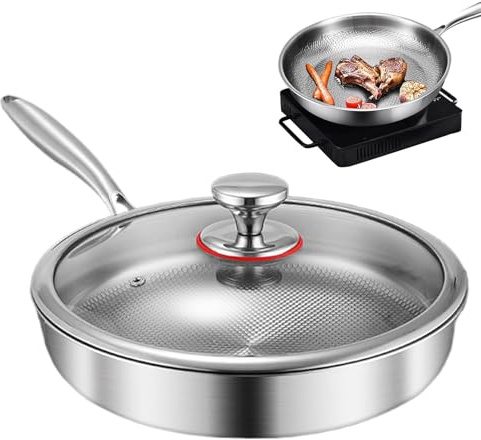 Générique Bratpfanne - Antihaft Unbeschichtet Kochgeschirr 2025 | Kratzfest Langlebig Mit Deckel | Küchen Set Für Braten Kochen Gas Elektro Induktion Leicht Reinigung Gesund Alltag