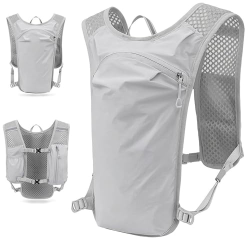 Zimoer Drift ryggsäck löpning väst 1,5 l löparryggsäck med reflekterande ränder, unisex vattenväst, andningsbart nät, lätt ryggsäck löparväst för utomhusbruk maraton