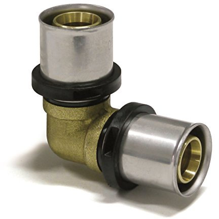 Pipetec Pressfitting Winkel 16x2 mm 90 Grad TH Kontur Verbundrohr, DVGW, TH-Profil