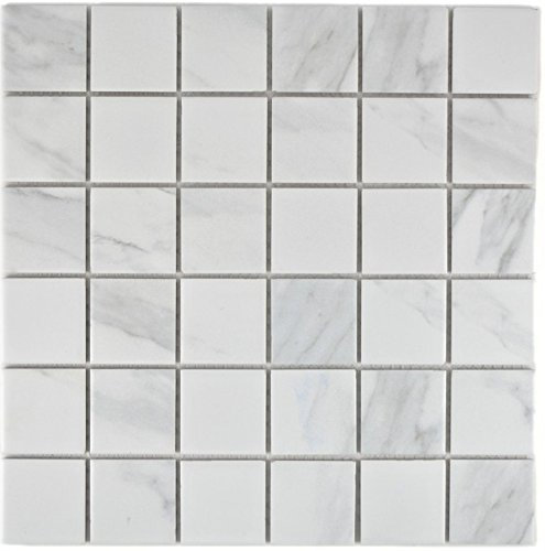 Piastrella a mosaico in ceramica bianca Carrara per pareti, bagno, WC, doccia, cucina, specchio per piastrelle, rivestimento per vasca da bagno, mosaico