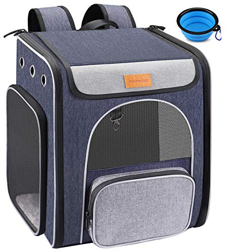 Morpilot Katzenrucksack Katzen Rucksack für Kleine Hunde Welpen Katzen mit Fenster, Faltbare Haustier Transport Rucksack Hunderucksack für Katze Hunde