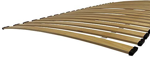 CLAMARO 90x200 cm Rollrost mit Federleisten gebogen, 22 Leisten aus stabilen Multiplex Birkenholz, inkl. Schutzkappen und vorgebohrter Befestigungslöcher - Premium Rolllattenrost Made in Germany