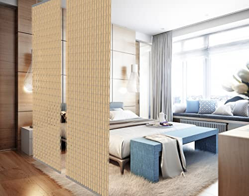 YourCasa Paravent Interieur Suspendu [118 x 240cm] Translucide - Separateur de Pieces, Cloison Amovible, Separation de Piece Intérieur, Cloison de Separation Interieur, Séparateur de Pièce (Beige)