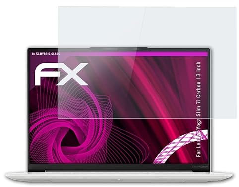 atFoliX Glasfolie kompatibel mit Lenovo Yoga Slim 7i Carbon 13 inch Panzerfolie, 9H Hybrid-Glass FX Schutzpanzer Folie