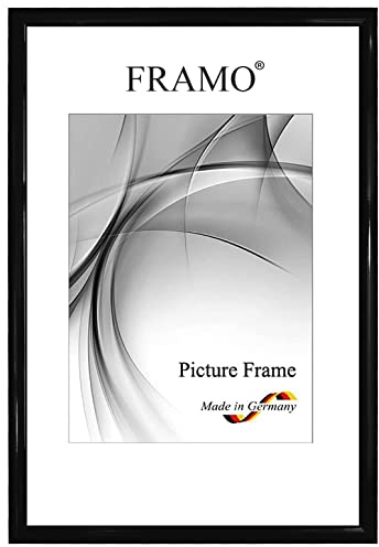 FRAMO Cornice foto 20 x 50 cm in legno massello | nero lucido | Colore/dimensione selezionabile | cornici per manifesti | Puzzle | Poster | N°072