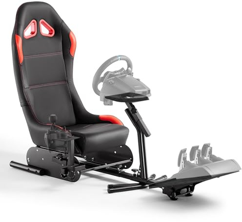 DIWANGUS Racing Simulator Cockpit Racing Wheel Stand with Seat Gaming Chair Sim Racing Cockpit for G29 G920 G923 G27 G25 T248X T248 T300RS T150 458 TX Xbox PS4 PS5 PC Accessories