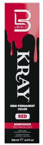 Level 3 Kray Semipermanente Haarfarbe, semi-permanente Haarfarbe mit Aloe Vera, Rot 100 ml