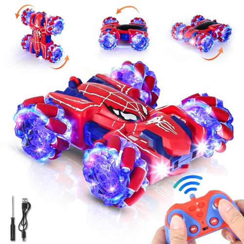 AISAMLIN Spider Remote Control Car, Rechargeable Double Sided 360° Rotation 4WD Boys Toy Cars,2.4Ghz Off-Road Indoor Outdoor Remote Control Stunt Cars for Boys Kids Age 3-12 Birthday