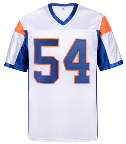 Afuby Thad Castle Jersey 54 Mountain State Football Trikots Blau Weiß S-XXXL, Weiss/opulenter Garten, XX-Large