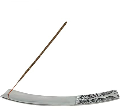 Luxflair Rökelsebrännare, Hållare för Rökelsepinnar av Metall med Livets Träd – Elegant 24 cm x 5 cm Hållare för Avkopplande Aromaterapi och Snygg Rumsdekoration