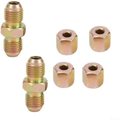 Juego de conectores de tubo de freno en línea de 10 mm x 1 mm, tuercas macho y hembra para líneas de freno 3/16