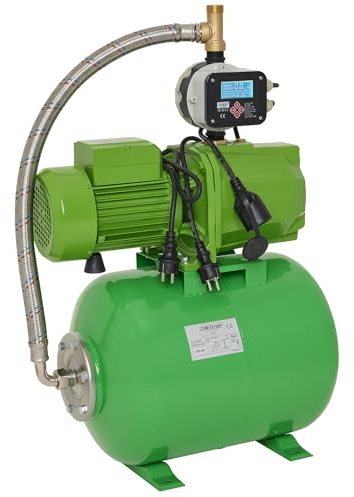 Vattenverk självsugande JET trädgårdspump/6,1 bar – 6 000 l/h, med mässingshjul och justerbar tryckbrytare/torrkörningsskydd