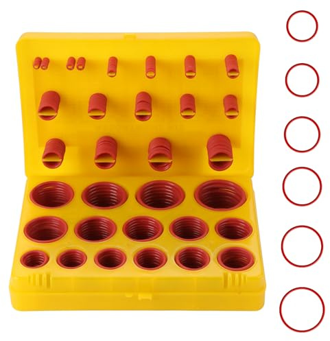 Mynoozi 386 pieces of O-ring classification, 386 pieces of 30 sizes of red silicone O-ring sets, gaskets for pipes and automotive repair rings, O-rings with gaskets, pumps, household appliances