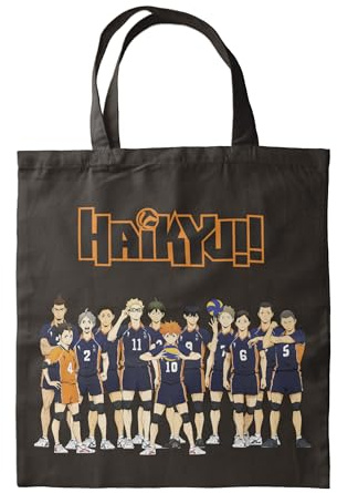 Halantex Shoppingväska - storlek 35x40x1cm - Polyester tygväska med 2 handtag på 27 cm, Svart, 35x40x1 cm