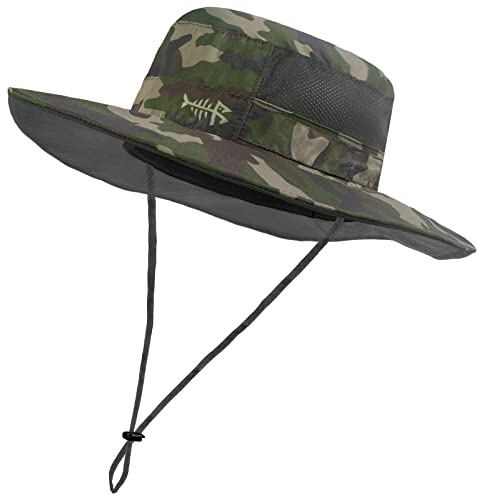 BASSDASH UPF 50+ Sun Fishing Hat Water Resistant with Detachable Neck Flap Big Size