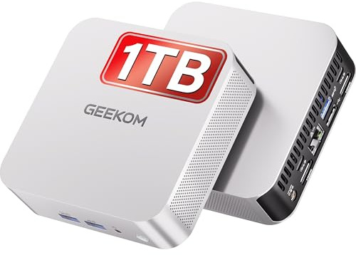 GEEKOM Mini PC A5 Pro mit AMD Ryzen 5 7430U 1 TB SSD | 3-Jahren-Garantie | Kompakter Mini Desktop PC Win 11 Pro | 6 x USB | Quad Display | mit SD-Kartenleser | 2.5G LAN, Mini Computer für Homeoffice
