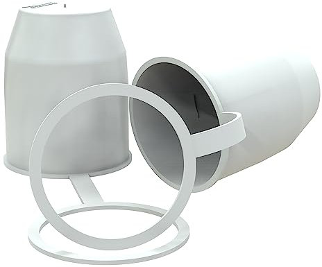 AUPROTEC Schutzkappe Anhängerkupplung mit Sicherungsring Kugelschutzkappe Abdeckkappe mit Schlaufe für Auto Kugelkopf-Kupplung weiß 2er-Set