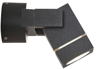 Lucande Lámpara para exterior Kavuna (Moderno) en Negro hecho de Aluminio (1 llama, GU10) foco lámpara el jardín la terraza balcón y vivienda