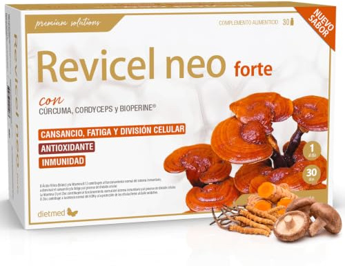 Refuerzo Inmunitario con Cúrcuma, Reishi y Cordyceps - Energía y Antioxidante Natural - Con Zinc, Vitamina D, B12 y Ácido Fólico - 30 Ampollas Bebibles - DietMed