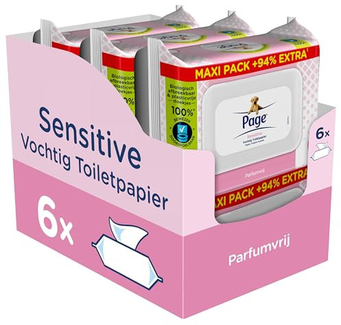 Page Pagina Carta igienica umida - Maxipack sensibile - 444 pezzi (6 x 74 pezzi) - Confezione vantaggiosa, 4585354