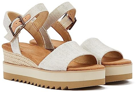 TOMS Women's Mid-Height Platform Wedge Sandals with Buckle and CloudBound Foam Insoles for Comfort and Style
