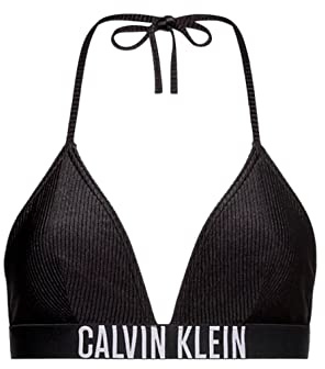 Calvin Klein Femme Haut de Bikini Triangle sans Armatures, Noir (Pvh Black), L