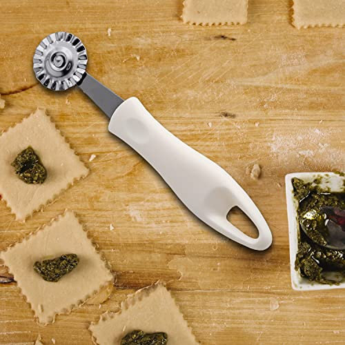 Powersell Rotella Tagliapasta in Acciaio Inox con Impugnatura Ergonomica, Taglia Pasta Dentata per Sfoglia a Mano Multifunzionale, per Pasta Fatta in Casa, Ravioli Tortelli Cappelletti