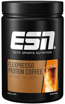 ESN Flexpresso Protein Coffee, Caramel, 908 g, cremiger Protein-Kaffee mit bis zu 22 g Protein pro Portion - made in Germany