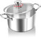 HaWare 5.8L Stock Pot, Tri-Ply Stainless Steel Soup Pot with Visible Lid, 24cm Cooking Induction Stockpot for Pasta/Meat/Soup, Suit for All Kitchen Stove Top, Healthy & Non Toxic, Easy Clean