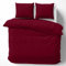 Cotton Castle Bettwäsche Bettgarnitur Bettbezug 100% Baumwolle 135x200 155x220 200x200 200x220, Farbe:Weinrot, Größe:200 x 220 cm
