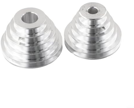 14 mm 22 mm Löcher Pagode Riemenscheibe Aluminium 5 Stufen 37-81 mm 44-86 mm Außendurchmesser Riemenscheibe Rad für A-förmige Riemenscheibe Zahnriemen (2 Stück)