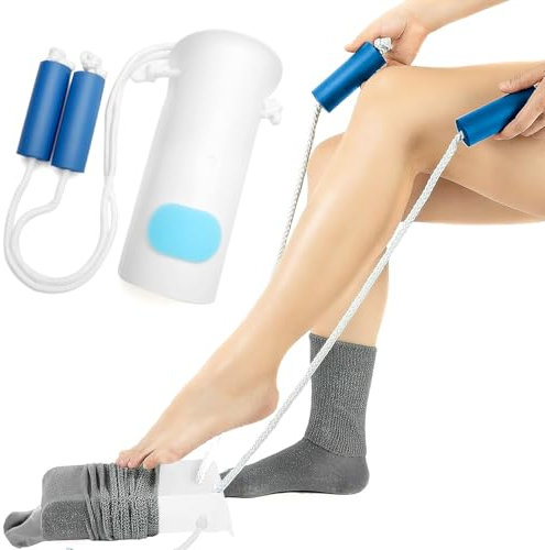 VOSSOT Strumpfanziehhilfe,Anziehhilfe für Socken,Strumpfanziehhilfe Socken Anziehhilfe,Hochwertige Sockenanziehhilfe nach Hüftoperation,Sockenanzieher für Senioren,Schwangere und immobile Menschen