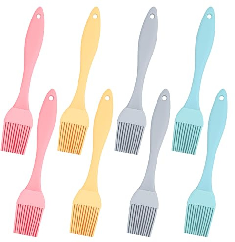 8 Piezas Pincel Silicona Cocina Anti-Adherente,Pinceles de Repostería Resistente Al Calor,Pincel de Aceite para Cocinar Fácil de Limpiar,Cepillo Multifunción para Asar,Pastelería,Hornear
