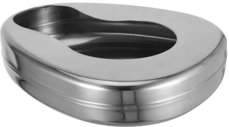 Gatuida Stainless Steel Bed Pan for Men and Women Lightweight Sturdy Bedpans with Ergonomic Design and Nighttime Friendly Feature for Hospitals and Nursing Homes
