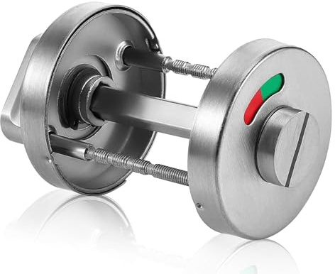 Rosetta per WC da bagno, serratura per WC, manopola con indicatore rosso e verde, set di rosette in acciaio inox, per porte del bagno