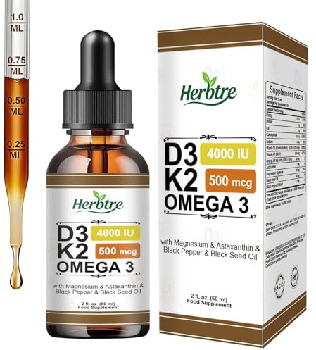 Vitamin D3 K2 Drops | Vegan D3 & K2 (MK-7) Liquid Supplement for Men & Women | Supports Bone & Immune Health | Sugar-Free, 60 ml