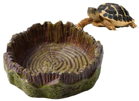 UIEXEA Ciotole per Tartarughe, Ciotola per Rettili Ciotole Cibo e Acqua per Terrari Reptile Bowl
