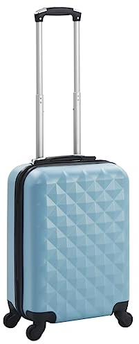 Kaloriko Carro rígido azul ABS con cerradura de seguridad y ruedas de 360 grados, 55 x 36 x 22 cm, maletín de cabina para viajes y negocios, ligero y resistente con correas tensoras internas