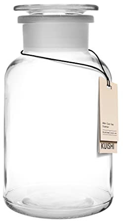 Kuishi Barattolo di conservazione in vetro trasparente da 500ml, con coperchio, vetro riciclato al 45%, barattolo da farmacia, riutilizzabile - Ecologico - Arredamento moderno per la casa