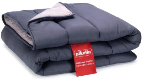 PIKOLIN Home - Relleno Nórdico Reversible Fibra 300 gr - Edredón Cama 180 - Tacto Pluma, Cálido, Transpirable, Color Gris Claro/Gris Natural, 260 x 240 cm