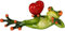 formano Dekofigur Dekofrosch lustiger Frosch Kunststeinfroschfigur mit Herz liegend 16 cm Gross Geschenkidee Dekoration
