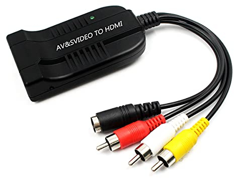 HDSUNWSTD 3RCA AV CVBS Composite & S-Video R/L Audio to HDMI Converter Adapter Support 720P/1080P for PS2 PS3 NES SNES Nintendo 64 HDTV